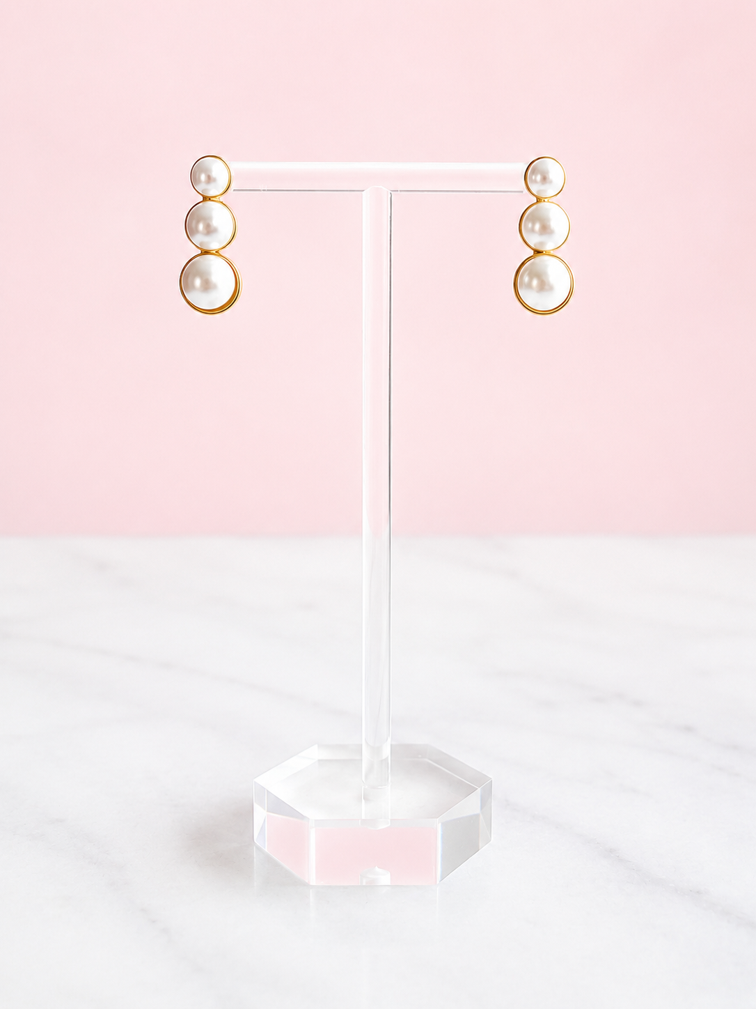 Three Pearl Earrings