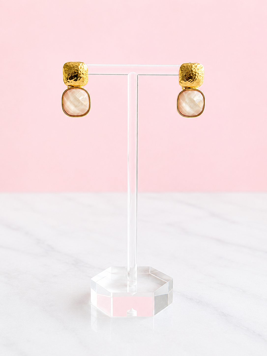Blush Bloom Drop Earrings