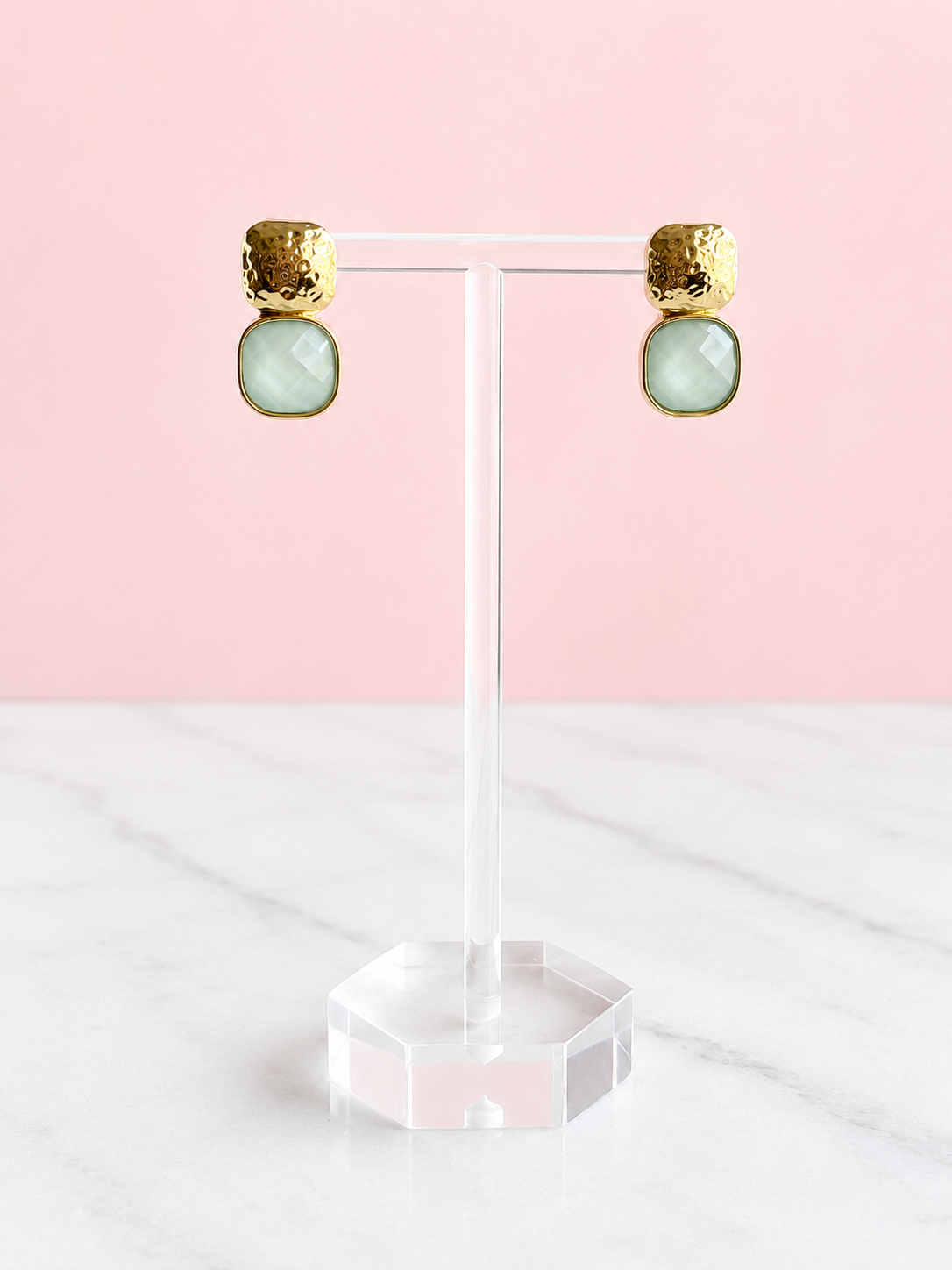 Light Grey Bloom Drop Earrings
