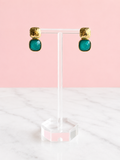 Teal Bloom Drop Earring
