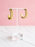 Golden Laurel Hoop Earrings