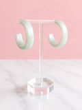 Ivory Marble Hoop Earrings