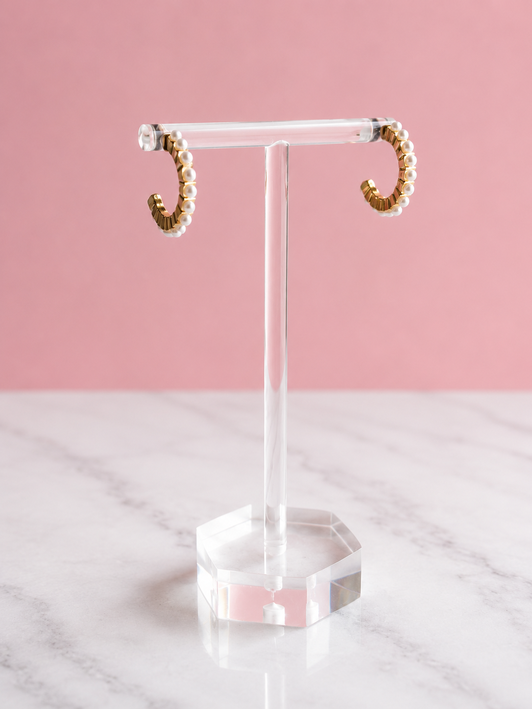 Pearl Petal Hoop Earrings