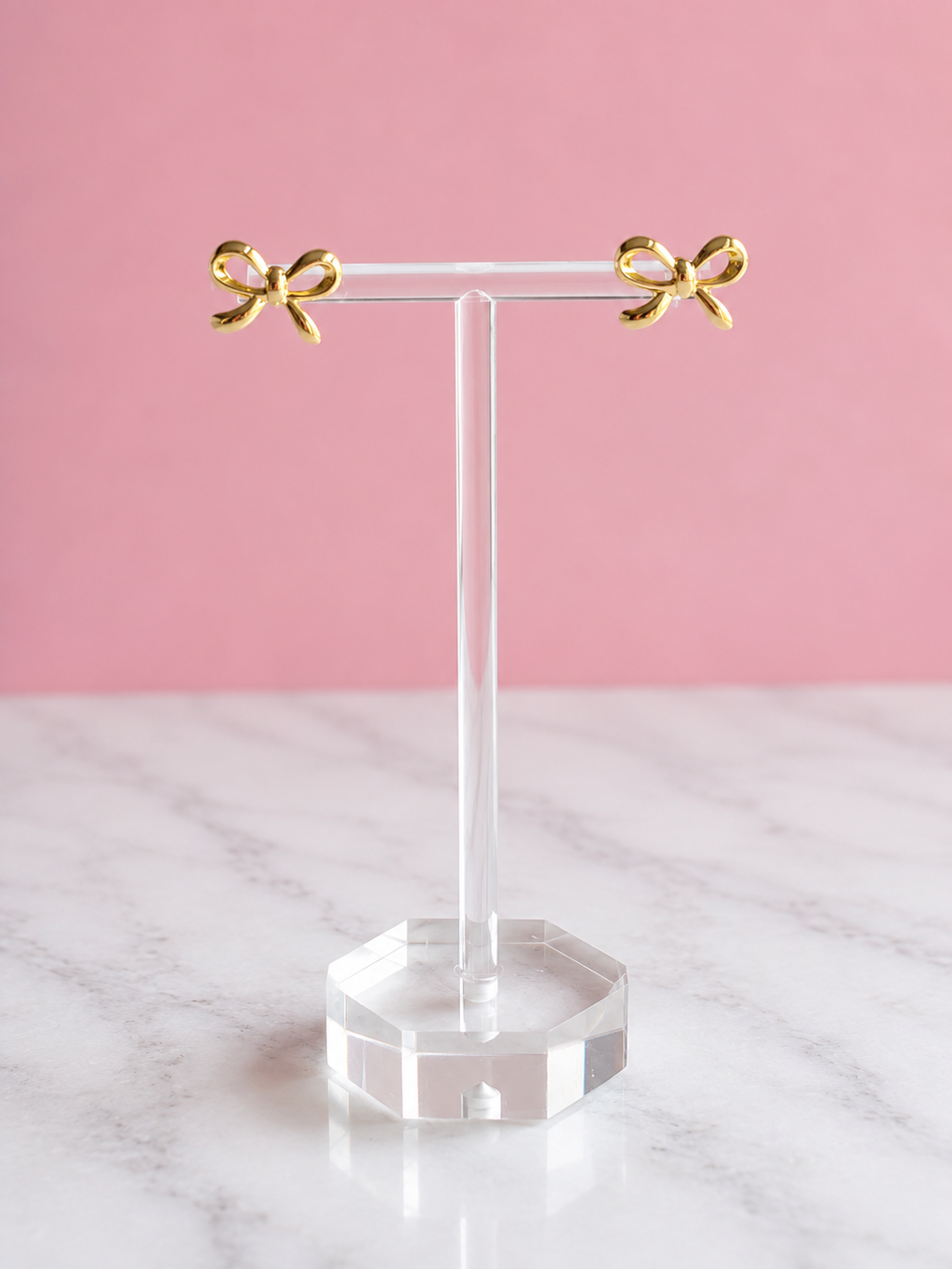 Golden Bow Stud Earrings