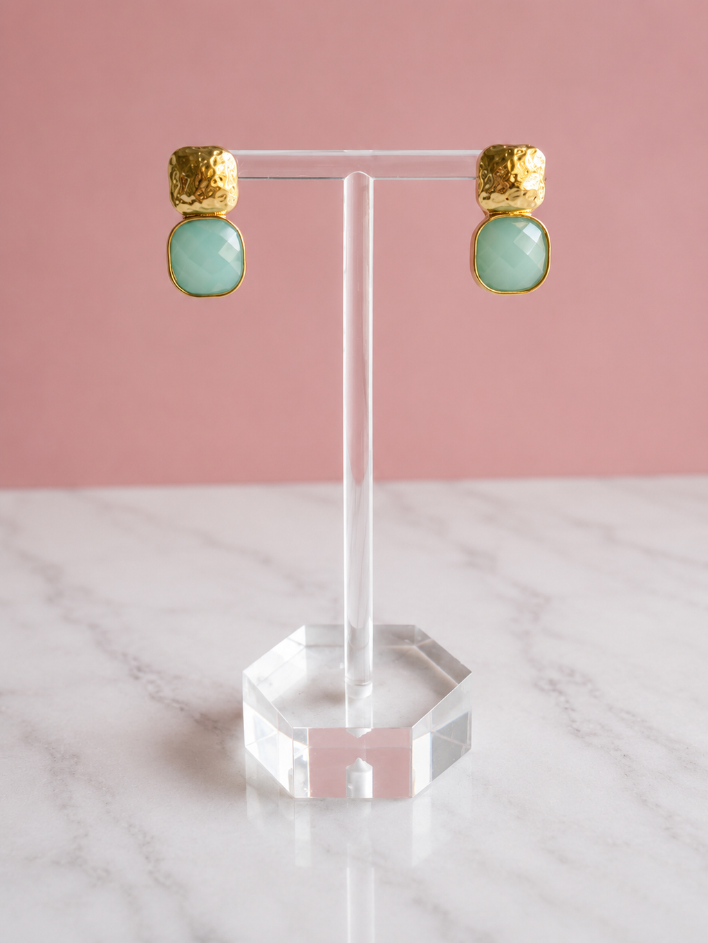 Light Blue Bloom Drop Earrings