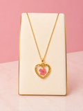 Heart Pressed Flower Necklace