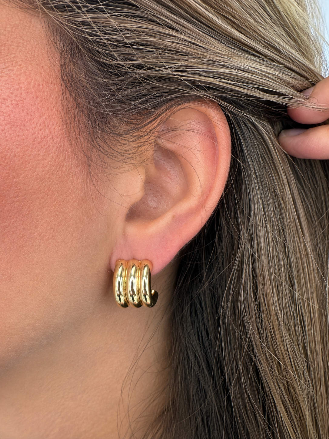 Golden Trio Hoop Earrings
