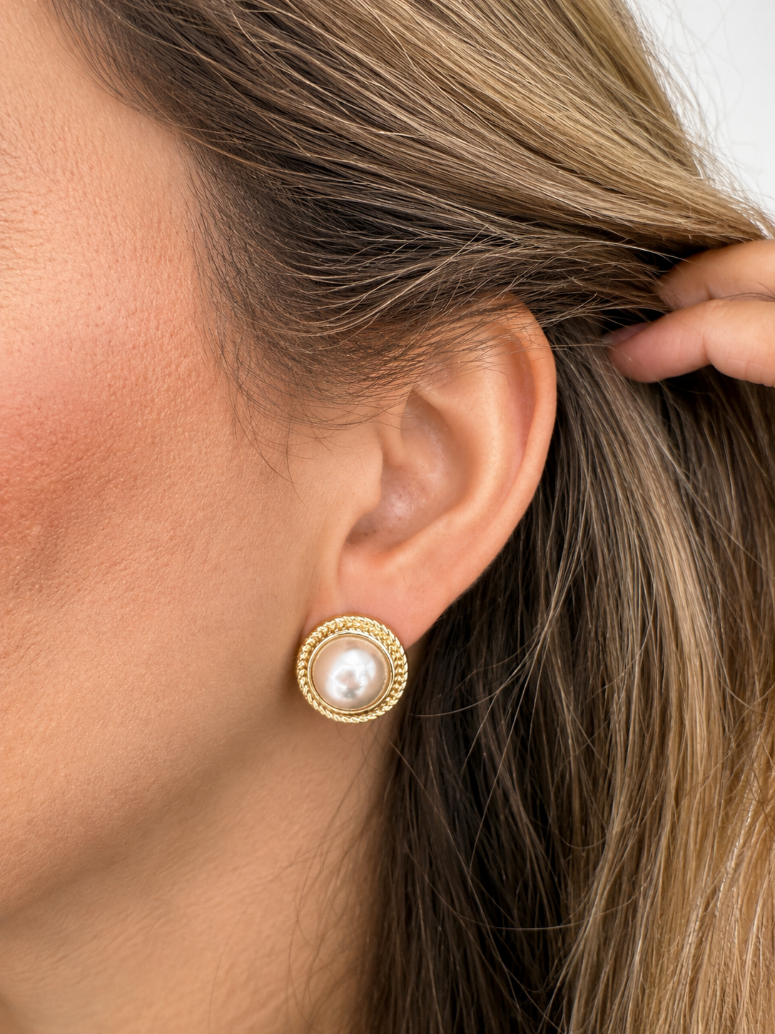 Classic Rope Pearl Studs