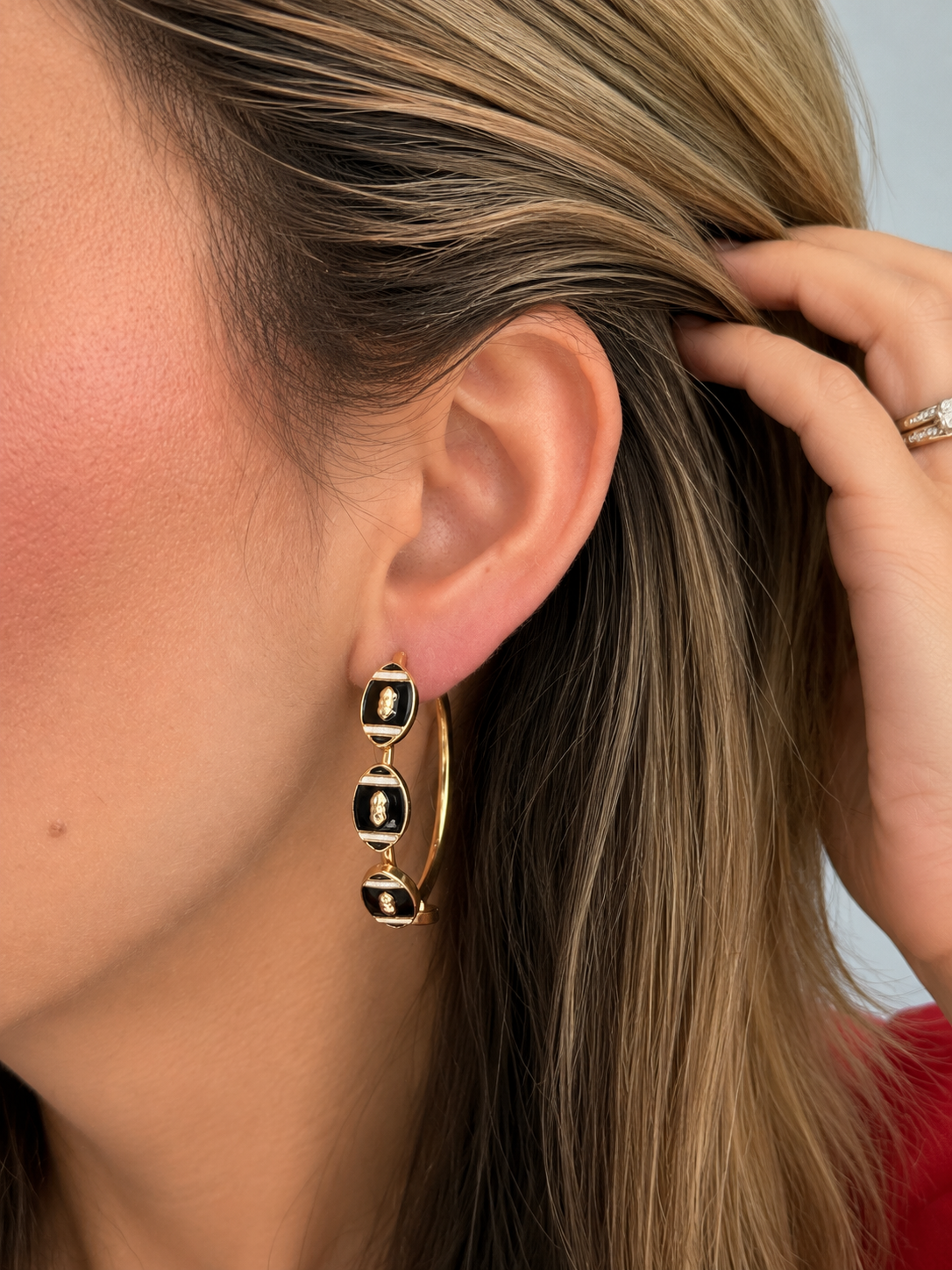 Football Hoop Earrings