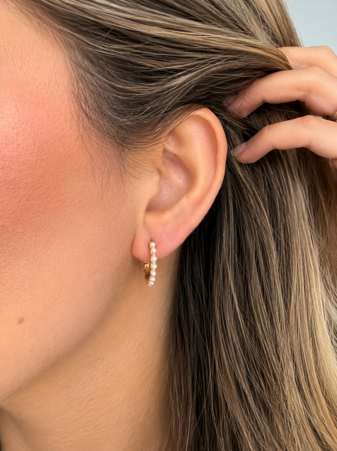 Pearl Petal Hoop Earrings