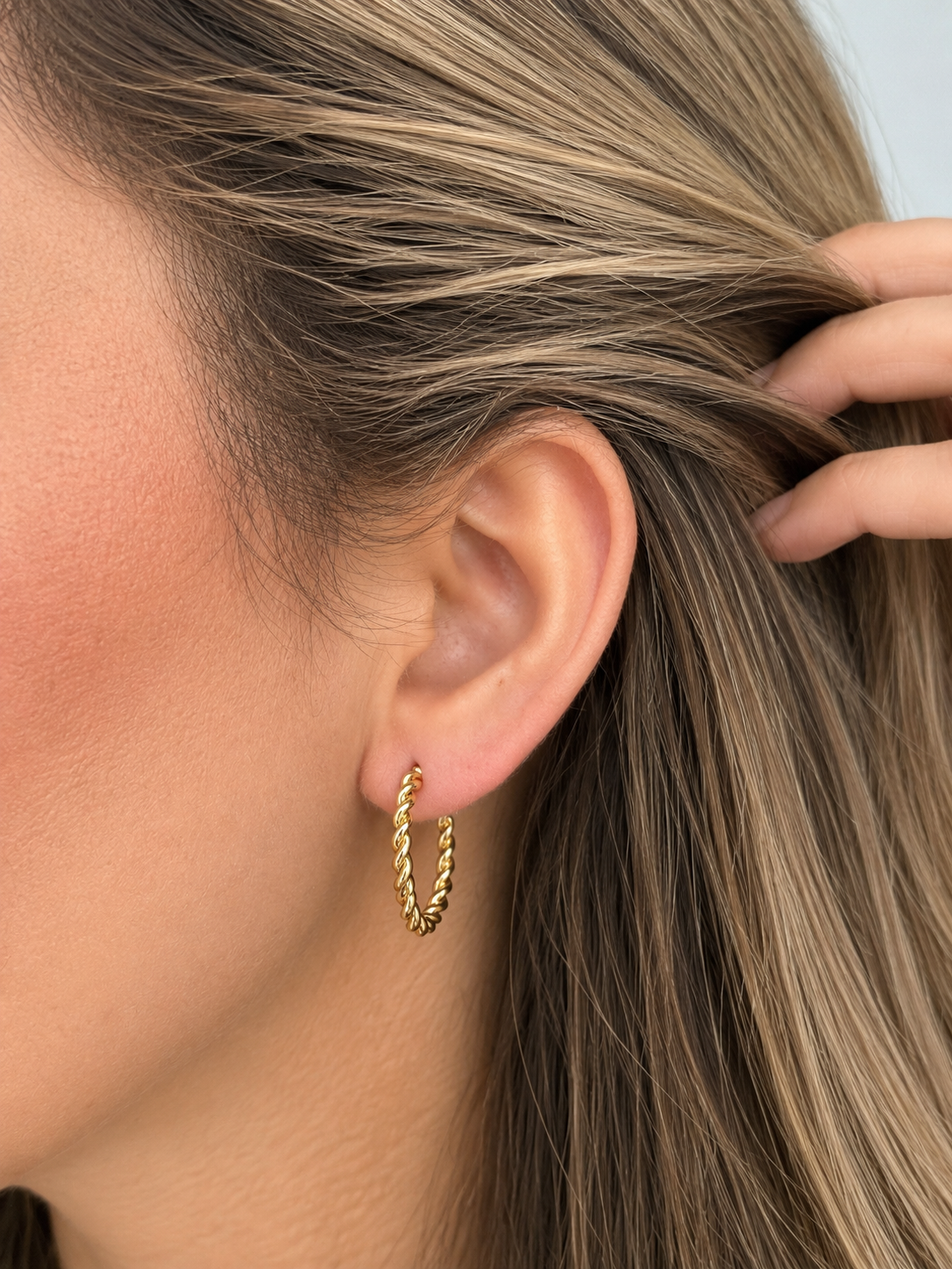 Twisted Gold Hoop Earrings