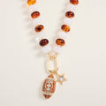 Football Star Pendant Bead Necklace
