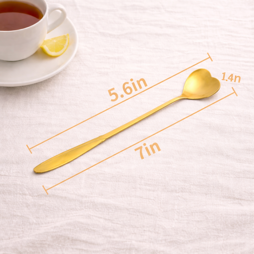 Gold Heart Teaspoon
