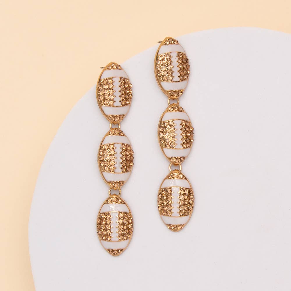Crystal Football Earrings
