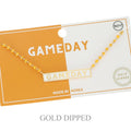 Gold Plated Bar Necklace Yellow & White