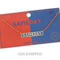 Gold Plated Bar Necklace Red & Blue
